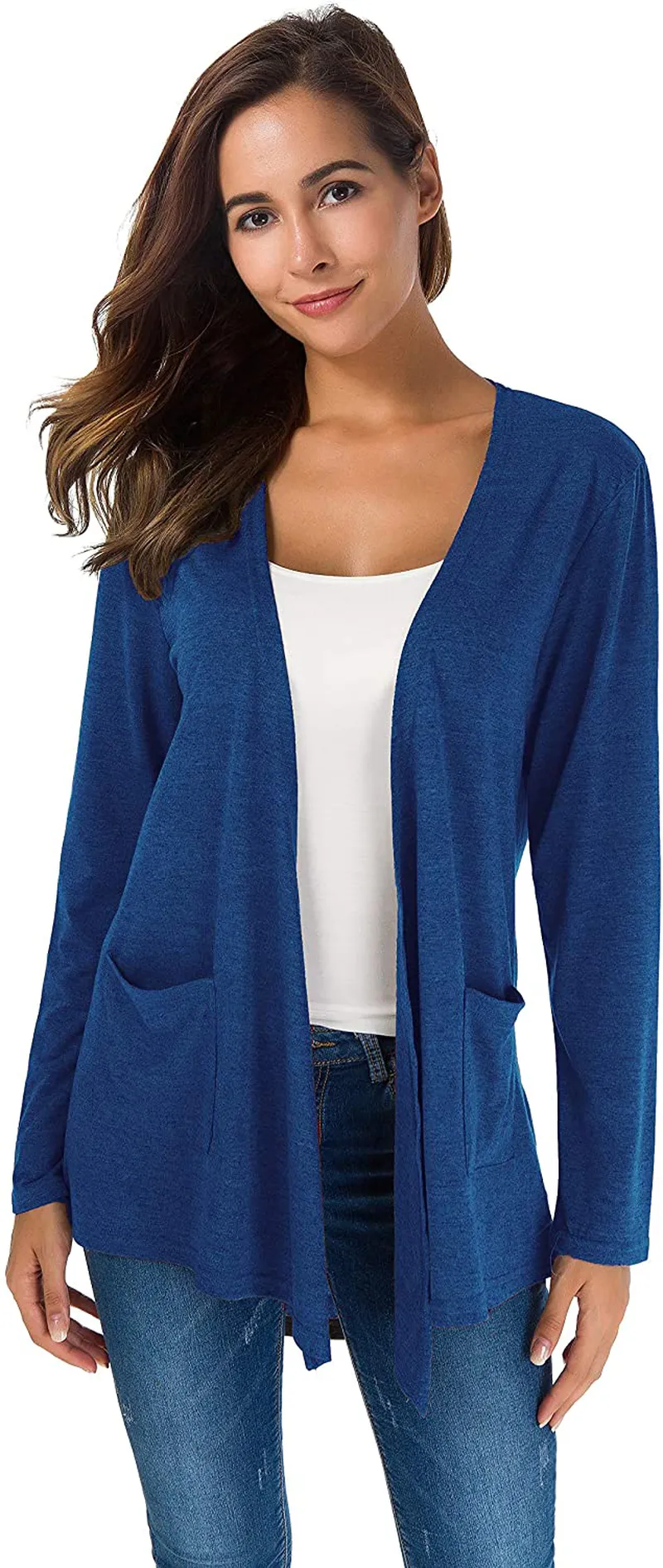 TownCat Cardigans for Women Loose Casual Long Sleeved Open Front Breathable Cardigans with Pockets